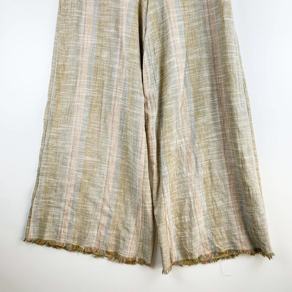 Free People Moonlight Pull On Pants Women’s Size Large Palazzo Pants Linen Blend - Picture 3 of 7